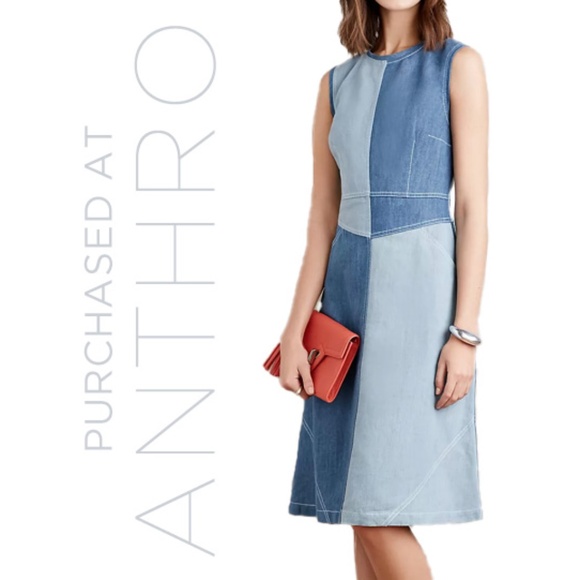 Anthropologie - Holding Horses Patchwork Denim Dress - Size 4 - Picture 1 of 7